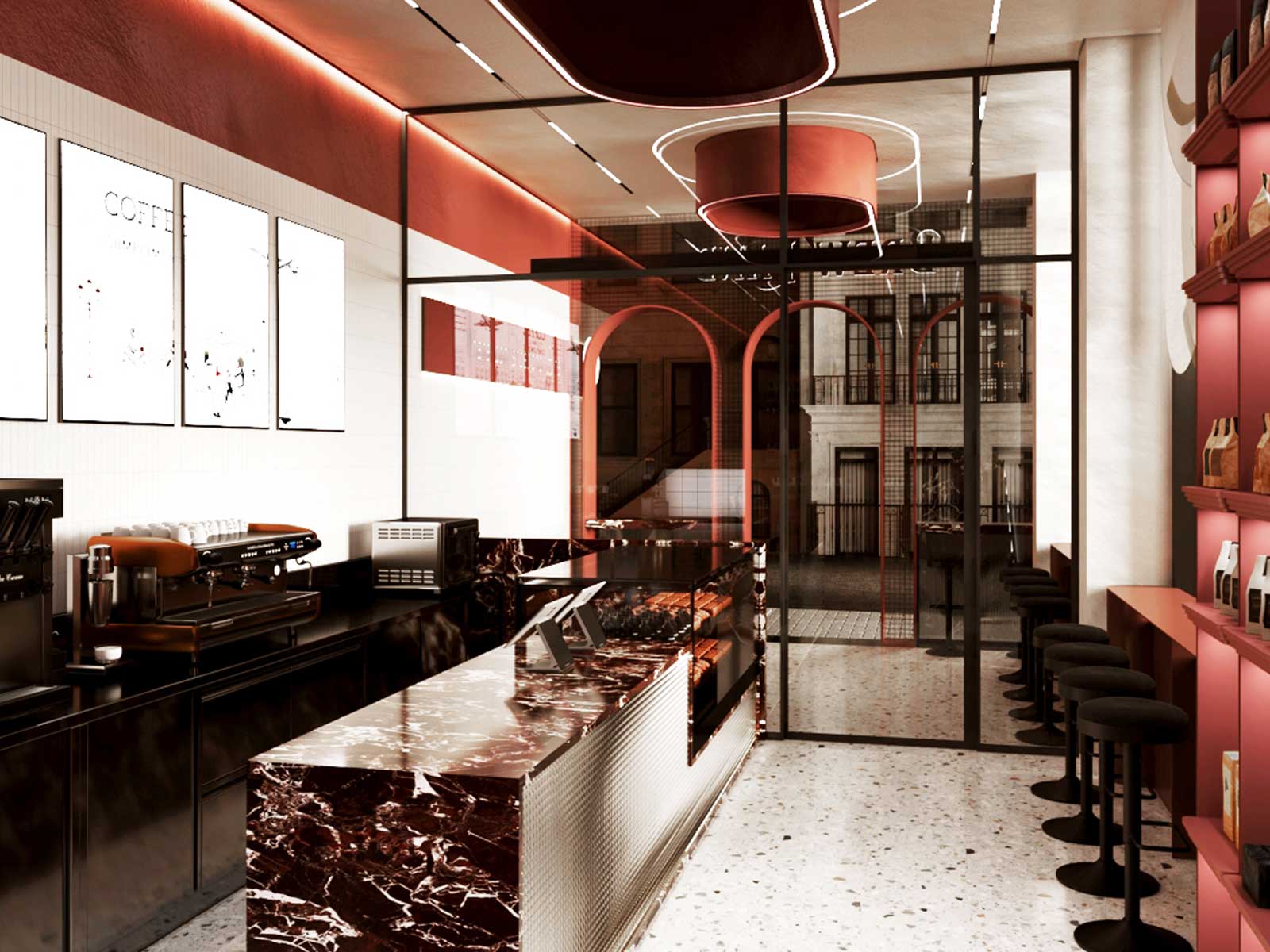 Brew Land Café contemporary interior in Beyazıt Istanbul