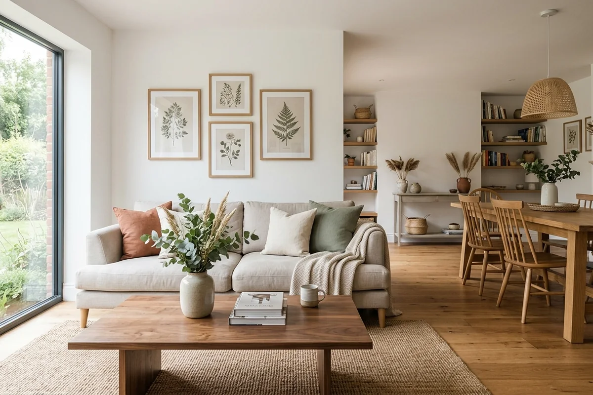 Creating a cohesive design theme for your home with a unified color palette and natural materials