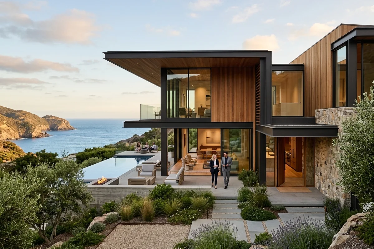 Modern villa exterior designed by high end residential architects