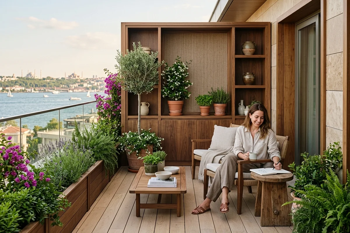 Istanbul düşler vadisi home design custom millwork and biophilic terrace details