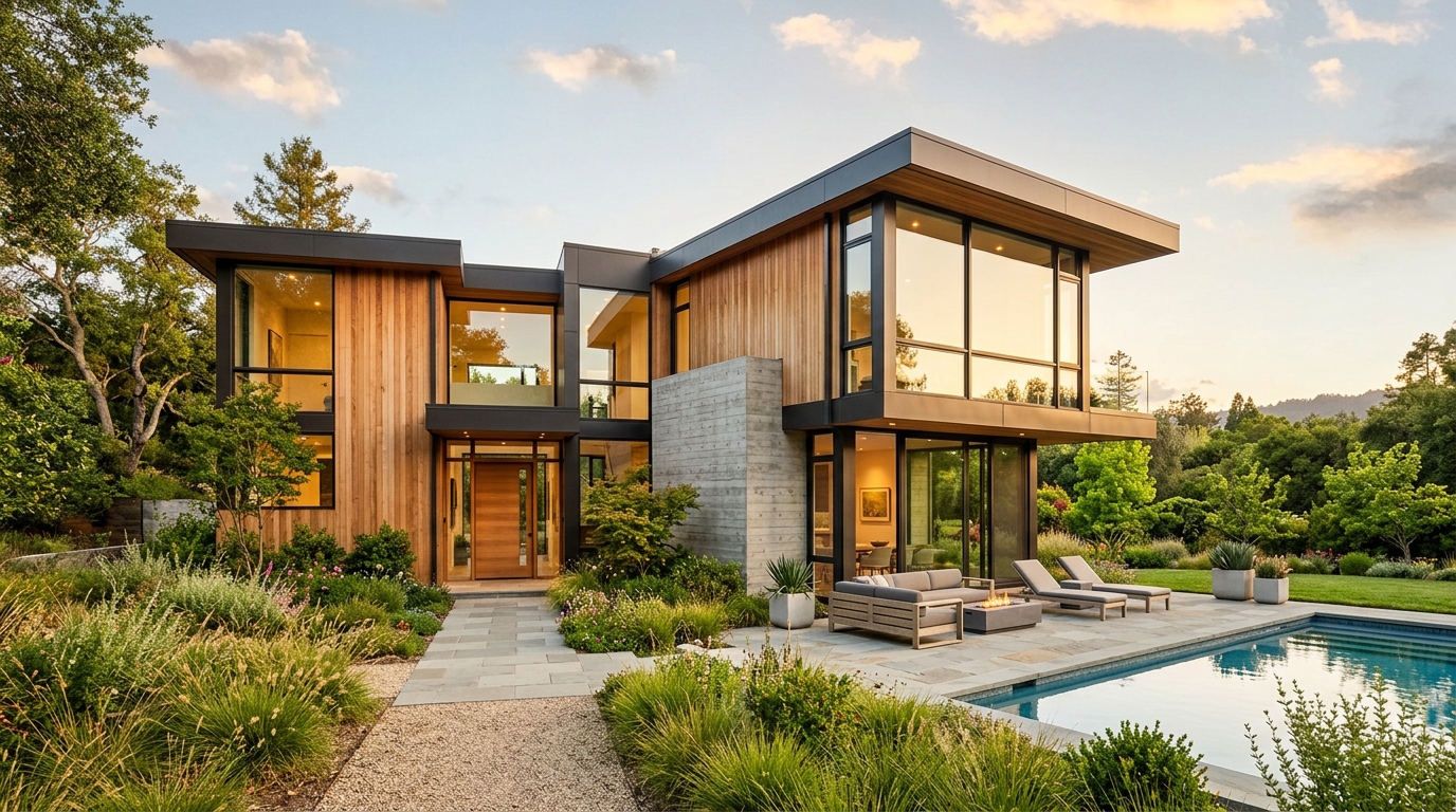 Modern house exterior representing choosing architectural style home for dream residence